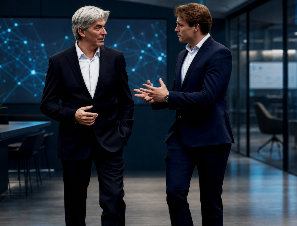 Matthias und Anton Fricke im Gespräch